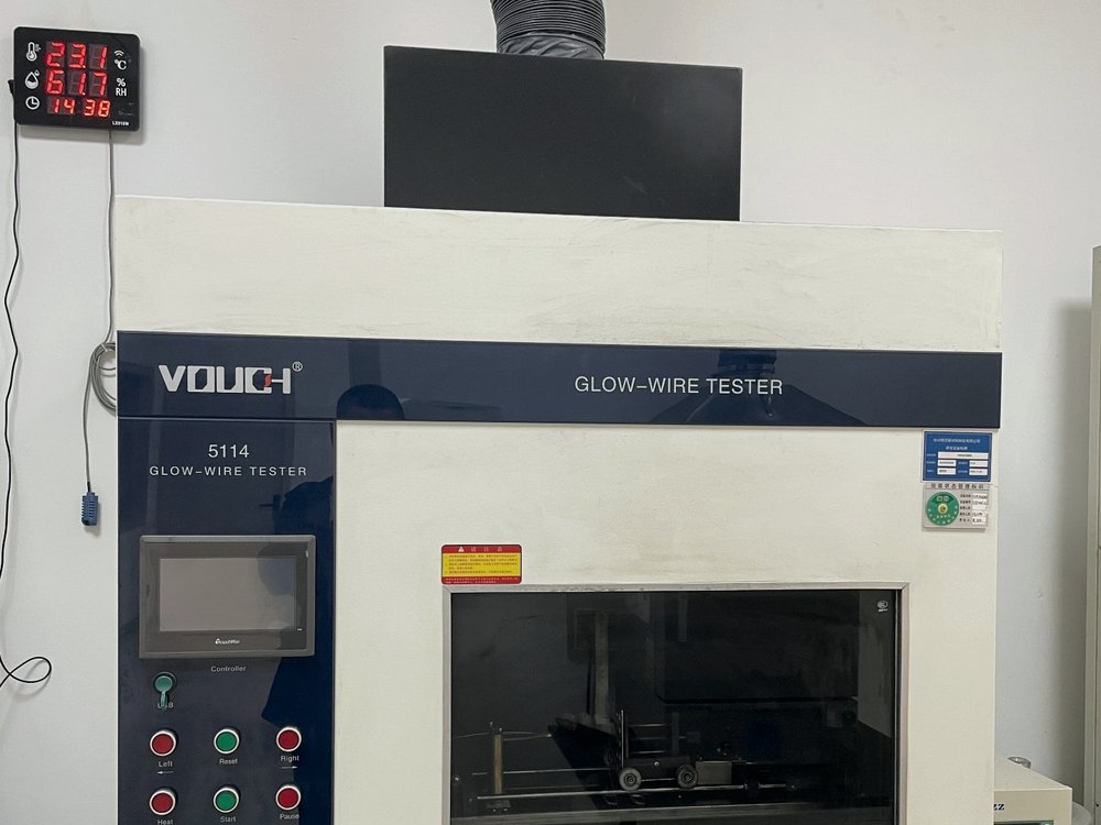 Glow-wire tester used for parts in electrical assemblies